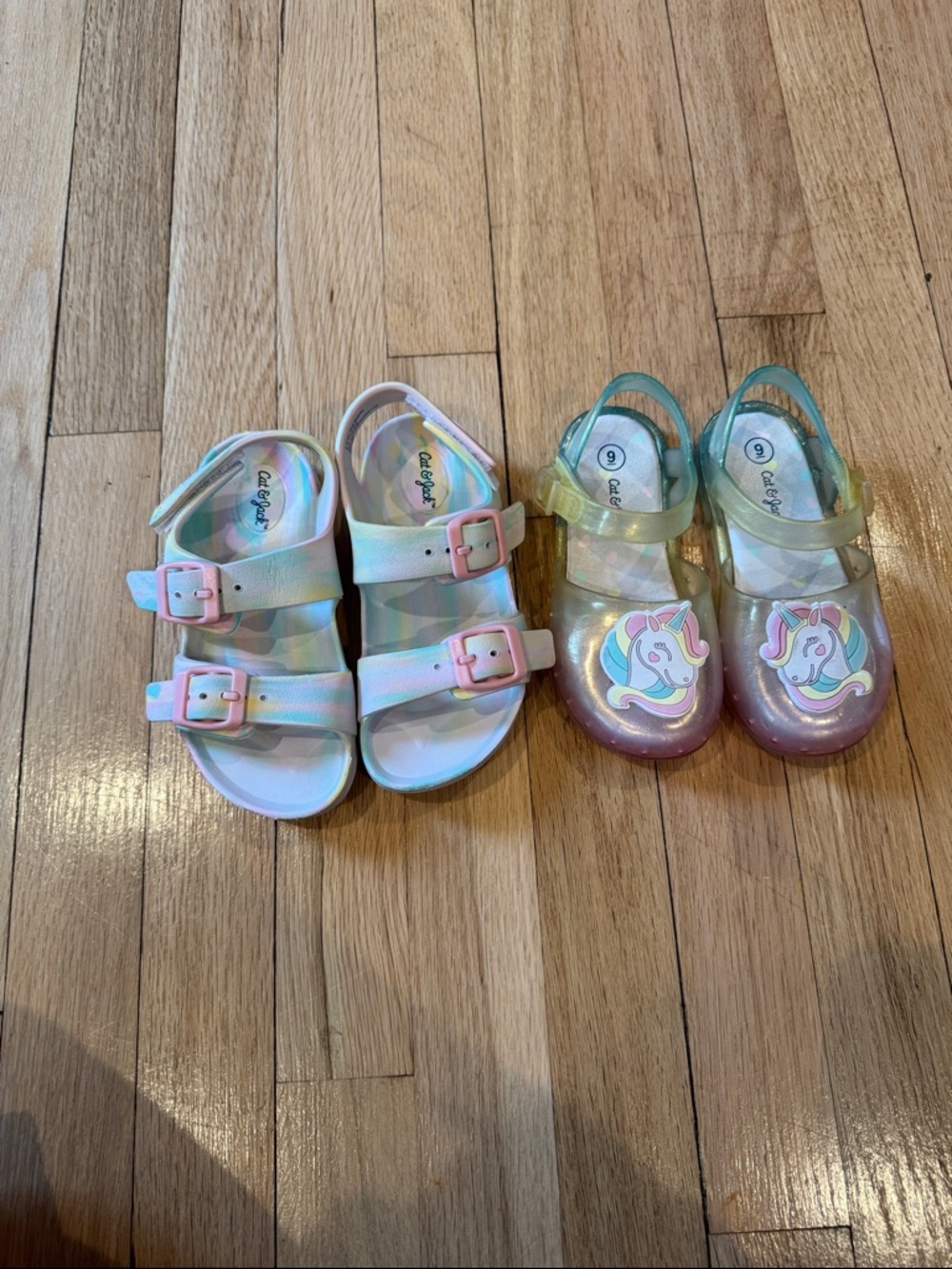 Kids Unicorn Jelly Shoes and Pastel Buckle Sandals - Multicolor